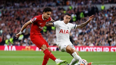 Soccer Football - Premier League - Tottenham Hotspur v Liverpool - Tottenham Hotspur Stadium, London, Britain - September 30, 2023
Liverpool's Luis Diaz scores a goal that is later disallowed Action Images via Reuters/Peter Cziborra NO USE WITH UNAUTHORIZED AUDIO, VIDEO, DATA, FIXTURE LISTS, CLUB/LEAGUE LOGOS OR 'LIVE' SERVICES. ONLINE IN-MATCH USE LIMITED TO 45 IMAGES, NO VIDEO EMULATION. NO USE IN BETTING, GAMES OR SINGLE CLUB/LEAGUE/PLAYER PUBLICATIONS.
PUBLICADA 01/10/23 NA MA21 3COL