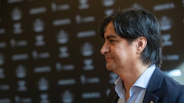 El directo de fútbol del Celta, Marco Garcés, en la sede del club durante una comparecencia ante los medios de comunicación.