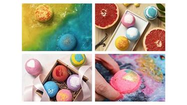 Estas bombas de baño son perfectas para darle color y aroma al agua de tu bañera