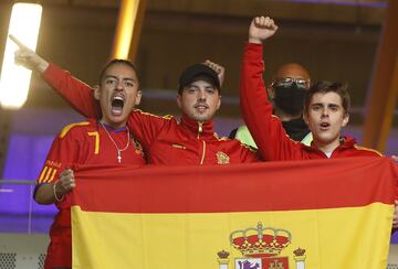 Aficionados de la selección de España.