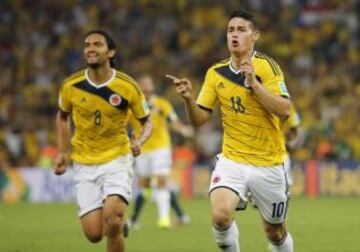 James acaba de firmar su golazo en el Maracaná. Abrió la victoria ante Uruguay.