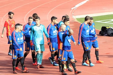 The Spain squad in Las Rozas this morning.