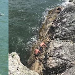 Susto inolvidable de unos saltadores con tres orcas