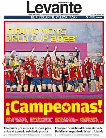 La prensa española, orgullosa de sus campeonas del mundo