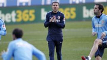 Simeone durante el entrenamiento.