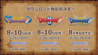 Dragon Quest I, II y III llegarán a PS4 y Nintendo 3DS
