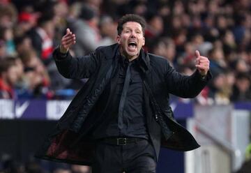 Atletico Madrid coach Diego Simeone getting animated.