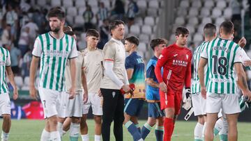 Marín y Álvarez, a la conclusión del partido ante el Racing