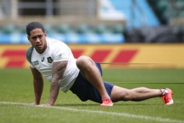 El capitán de Australia Joe Tomane durante el entrenamiento.