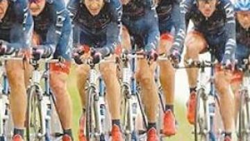 <b>LA MÁQUINA AMERICANA</b>. Los corredores del US Postal, en pleno esfuerzo durante la etapa de ayer, en la que consiguieron la victoria. Ekimov dirige el grupo, seguido de Landis.