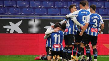 Celebraci&oacute;n de un gol del Espanyol.