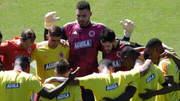 Selección Colombia en entrenamiento durante la Copa América