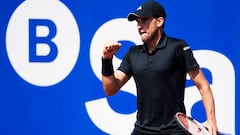 Dominic Thiem celebra un punto ante Jozef Kovalik durante el Barcelona Open Banc Sabadell.