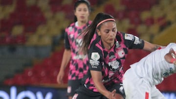 Diana Celis durante la final de la Liga Femenina entre Santa Fe y América.