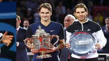 Roger Federer en sus inicios y tras ganar en Basilea a Rafa Nadal, en el &uacute;ltimo t&iacute;tulo que ha logrado hasta la fecha.