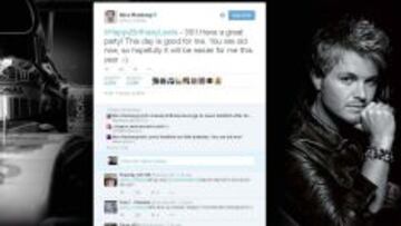 El mensaje de Rosberg a Hamilton en su cuenta de Twitter.