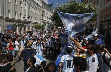 Los aficionados argentinos toman Nizhni Nóvgorod