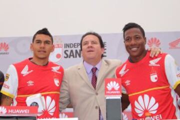 Daniel Angulo y Yeison Gordillo fueron presentados como refuerzos de Santa Fe