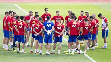 La Selección entrenándose en Las Rozas.