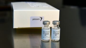Vials of Johnson &amp; Johnson&#039;s Janssen coronavirus disease (COVID-19) vaccine candidate are seen during the Phase 3 ENSEMBLE trial in an undated photograph. Johnson &amp; Johnson/Handout via REUTERS.  ATTENTION EDITORS - NO RESALES. NO ARCHIVES. TH
