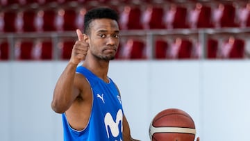 Adams Sola, escolta del Movistar Estudiantes, durante un entrenamiento.