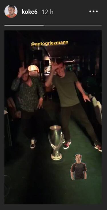 Koke y Griezmann muestran en redes la fiesta privada de la Supercopa