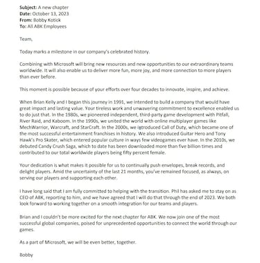 Bobby Kotick is exiting Activision Blizzard after being acquired by Xbox, and there’s even a date