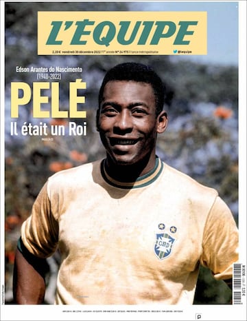 Tributes to Pelé on the front pages of the world