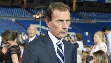 Emilio Butragueño, en el Santiago Bernabéu.