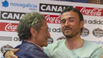 El presidente Carlos Mouri&ntilde;o acompa&ntilde;&oacute; a Luis Enrique en su despedida del Celta.