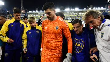 BUENOS AIRES, ARGENTINA - SEPTEMBER 11: Agustín Rossi of Boca Juniors leaves the pitch after winning a match between Boca Juniors and River Plate as part of Liga Profesional 2022 at Estadio Alberto J. Armando on September 11, 2022 in Buenos Aires, Argentina. (Photo by Rodrigo Valle/Getty Images)