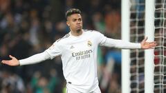 Mariano diaz celebrating his goal during the Liga match between Real Madrid CF and FC Barcelona at Estadio Santiago Bernabeu on March 01, 2020 in Madrid, Spain. (Photo by Raddad Jebarah/NurPhoto via Getty Images)