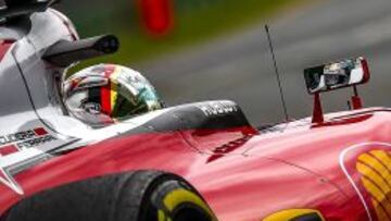 Sebastian Vettel con el Ferrari durante la calificación del GP de Australia.