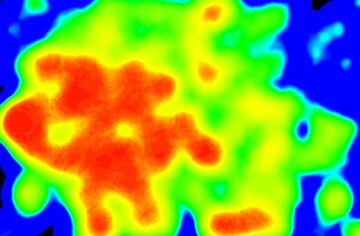 Mapa de calor del Valencia en el partido contra el Real Madrid.