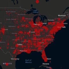 Mapa de casos y muertes por estado por coronavirus en USA, hoy, 1 de abril