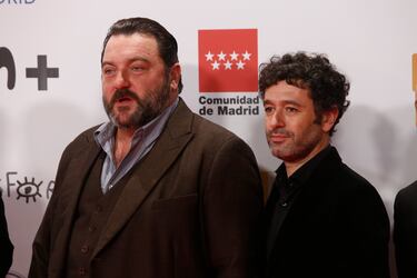 Denis Menochet y Rodrigo Sorogoyen, actor y director de As Bestas. Película triunfadora de la noche.