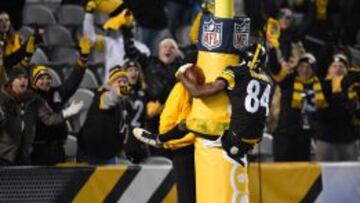 Antonio Brown celebra su &uacute;ltimo touchdown.