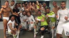 Real Madrid celebrate after Barcelona win