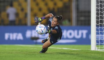 Sofia Fuente durante un calentamiento. 