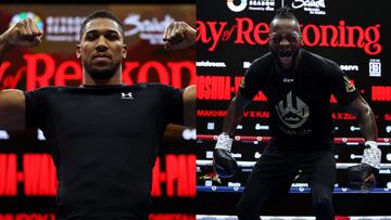 El británico Anthony Joshua y el estadounidense Deontay Wilder antes del combate del sábado.