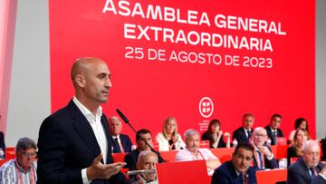 Rubiales, durante la asamblea de la Federación Española.