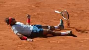 El tenista espa&ntilde;ol celebra su triunfo en Madrid.