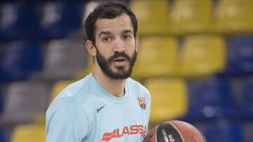 Pau Ribas, escolta del Barcelona, durante un entrenamiento.