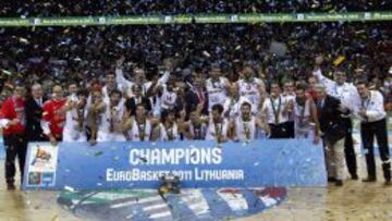 La Selecci&oacute;n espa&ntilde;ola gan&oacute; el oro en el Eurobasket de Lituania en 2011.