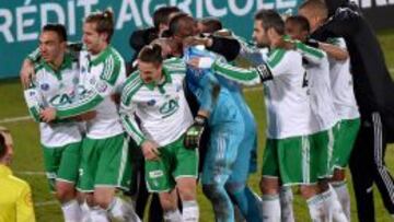 Los jugadores del Saint Etienne