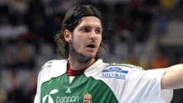 Lazlo Nagy en uno de sus últimos partidos con la selección de Hungría.