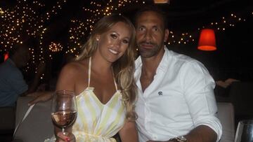 El exfutbolista ingl&eacute;s Rio Ferdinand con su pareja, Kate Wright.