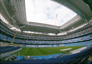 Avance de las obras del Santiago Bernabéu desde el interior, el martes 24 de enero de 2023.