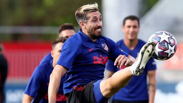 Herrera entrenando con el Atlético