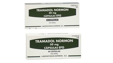Imagen de una caja de Tramadol.